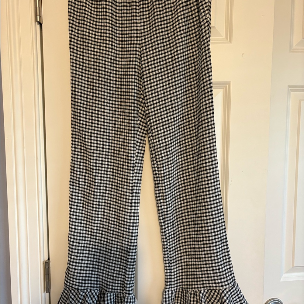 Black and White Checkered Women's Pants